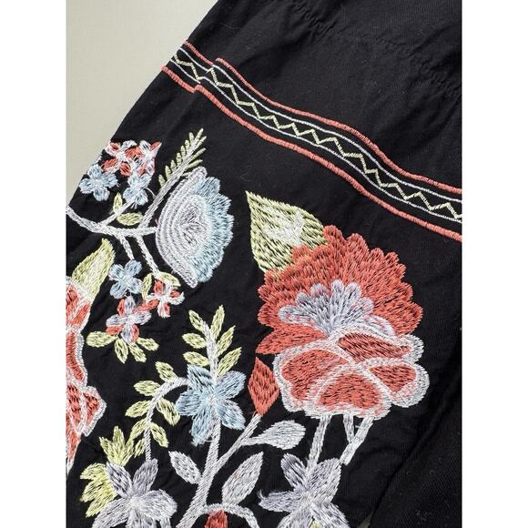Free People Fleur Du Jour Floral Embroidered Off Shoulder Mini Dress Sm Black - Picture 15 of 16
